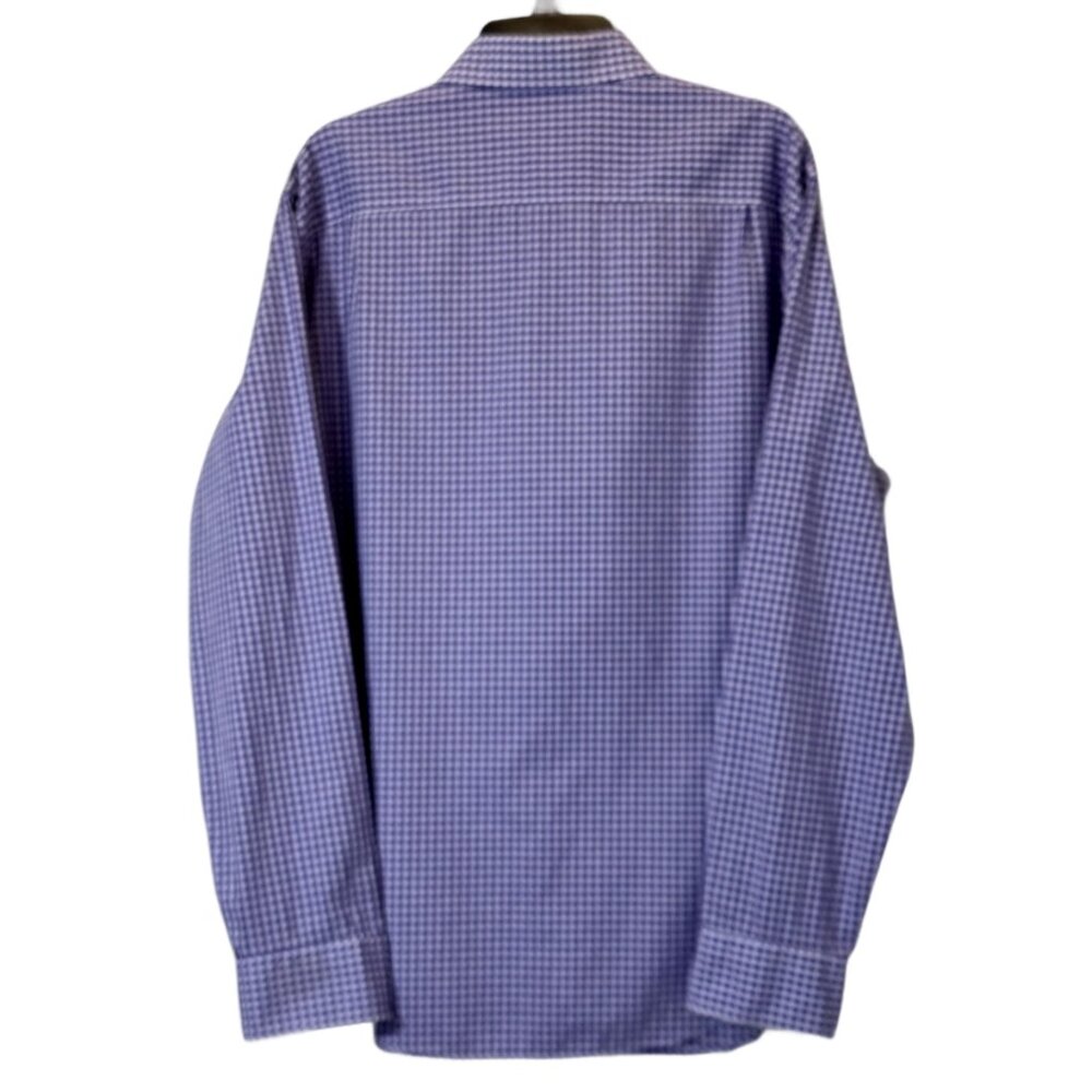 Men’s Purple | White Plaid Shirt Size17(36-37) - Picture 3 of 4